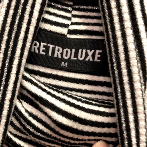 3/$25 - Retroluxe black/white striped turtleneck - Picture 2 of 7